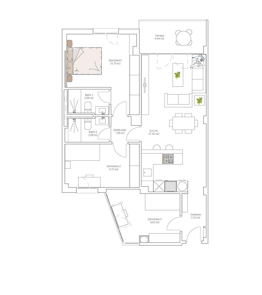 ¡MAGNÍFICO PISO DE 97 M² COMPLETAMENTE REFORMADO JUNTO AL PARQUE DEL OESTE! REF:65037