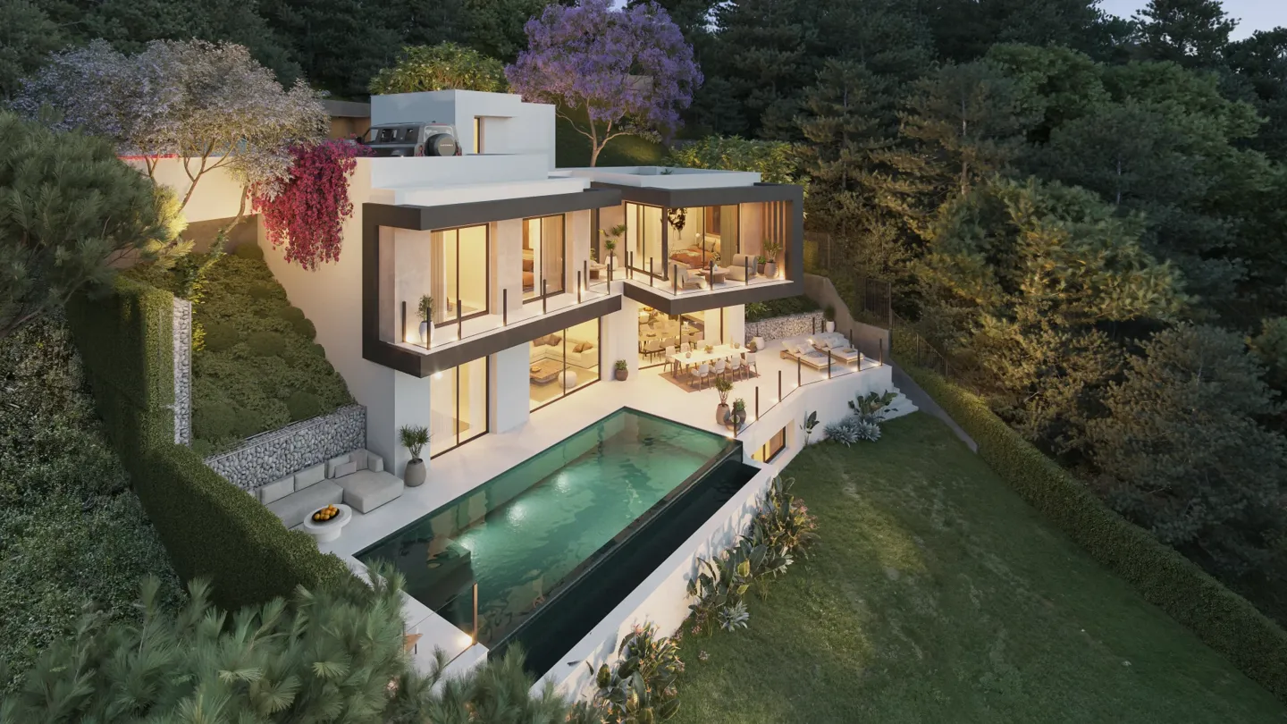 EXCLUSIVA VILLA EN PINARES DE SAN ANTÓN, MÁLAGA: UNA OBRA MAESTRA DE LUJO CON DISEÑO CONTEMPORÁNEO, 4 DORMITORIOS, 4 BAÑOS, REF:65063
